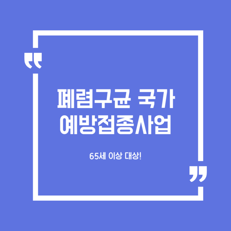 65세 이상 폐렴구균 국가예방접종사업