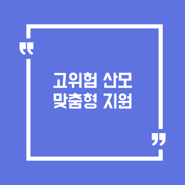 고위험 산모 맞춤형 지원