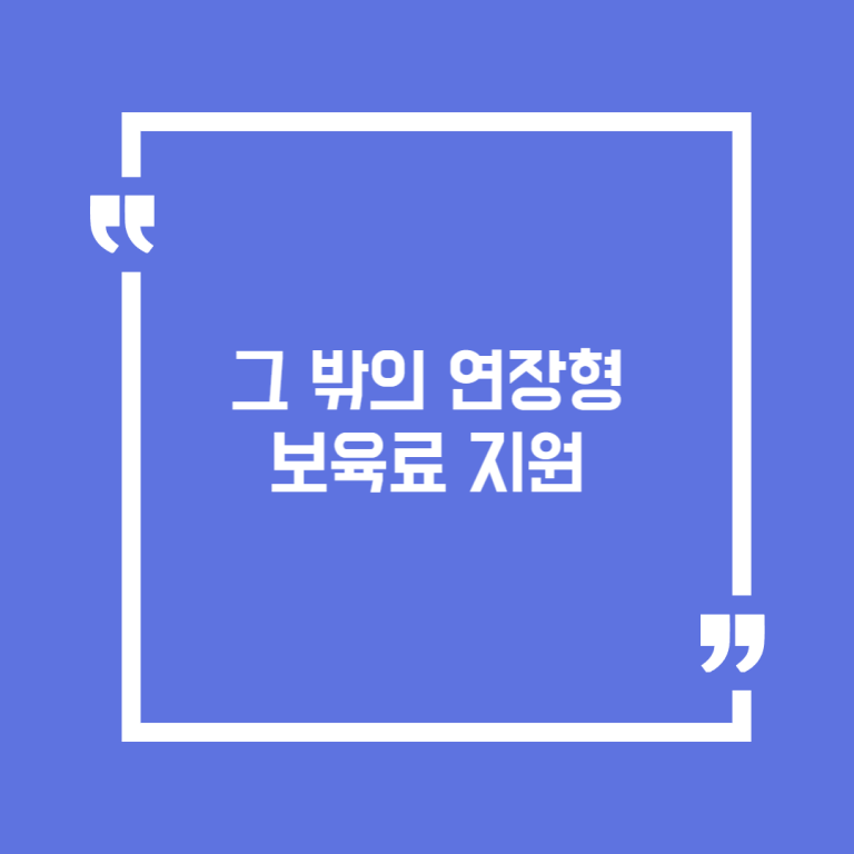 그 밖의 연장형 보육료 지원