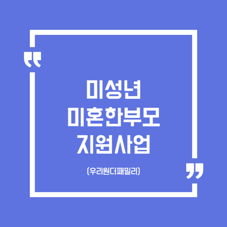 미성년 미혼한부모 지원사업 (우리원더패밀리)