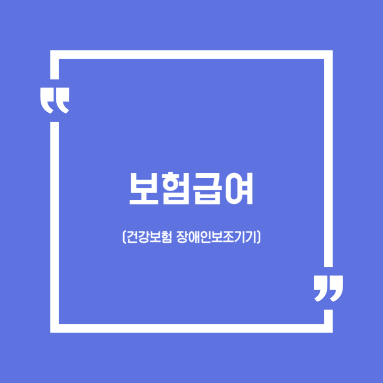 보험급여 (건강보험 장애인보조기기)