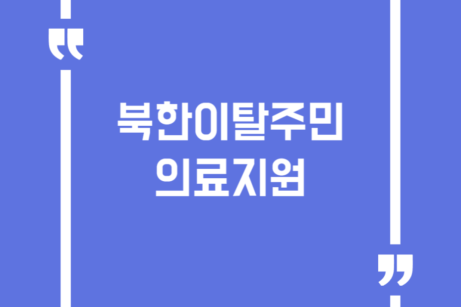 북한이탈주민 의료지원