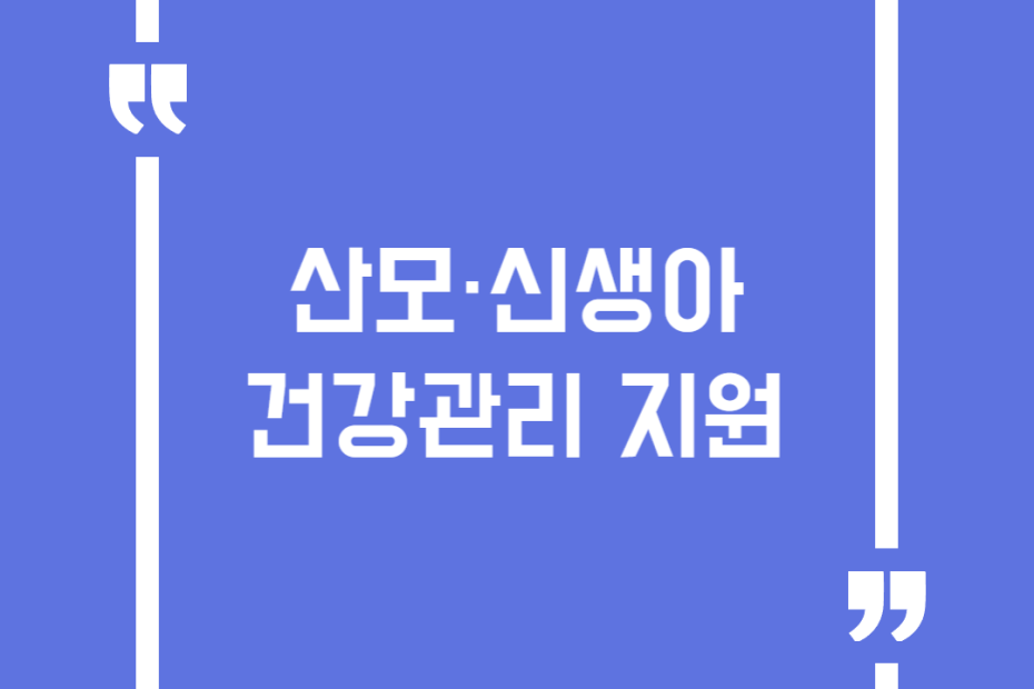 산모·신생아 건강관리 지원