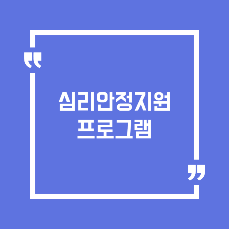 심리안정지원 프로그램