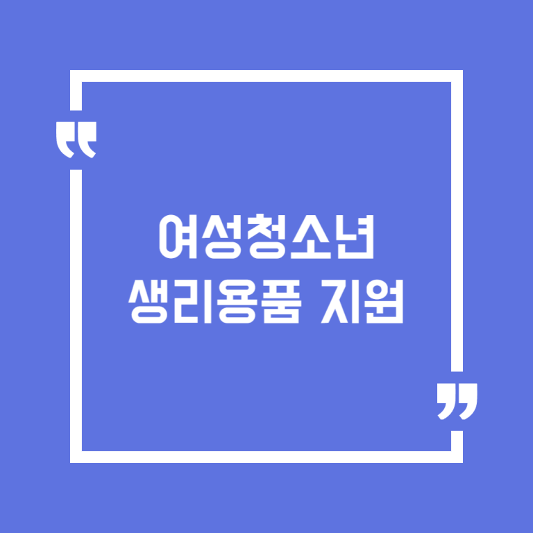 여성청소년 생리용품 지원