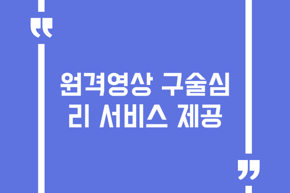 원격영상 구술심리 서비스 제공