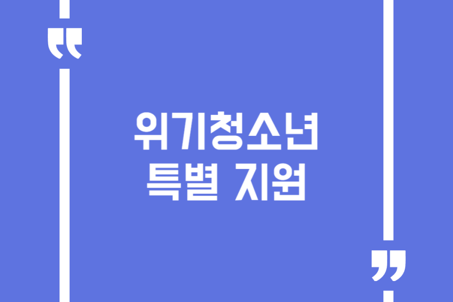 위기청소년 특별 지원