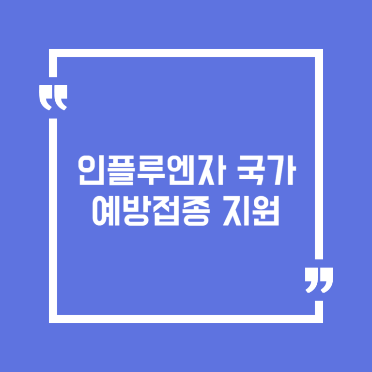 인플루엔자 국가예방접종 지원