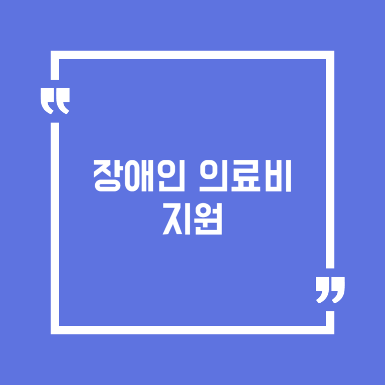 장애인의료비지원