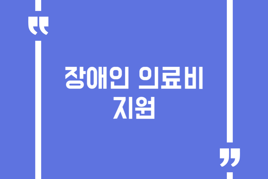 장애인의료비지원