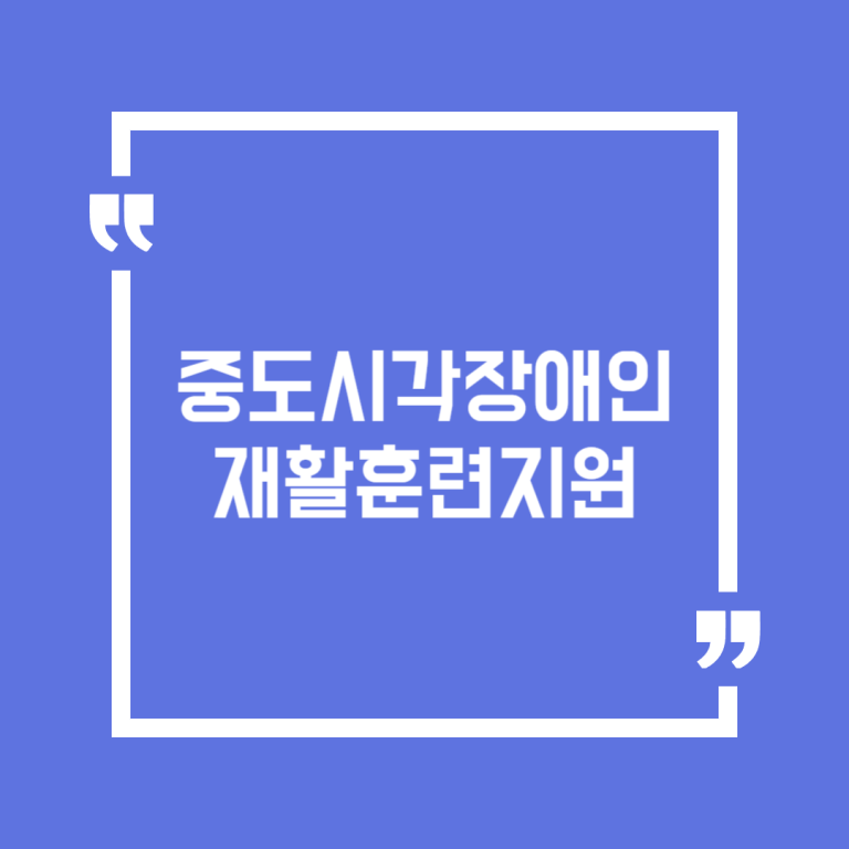 중도시각장애인재활훈련지원