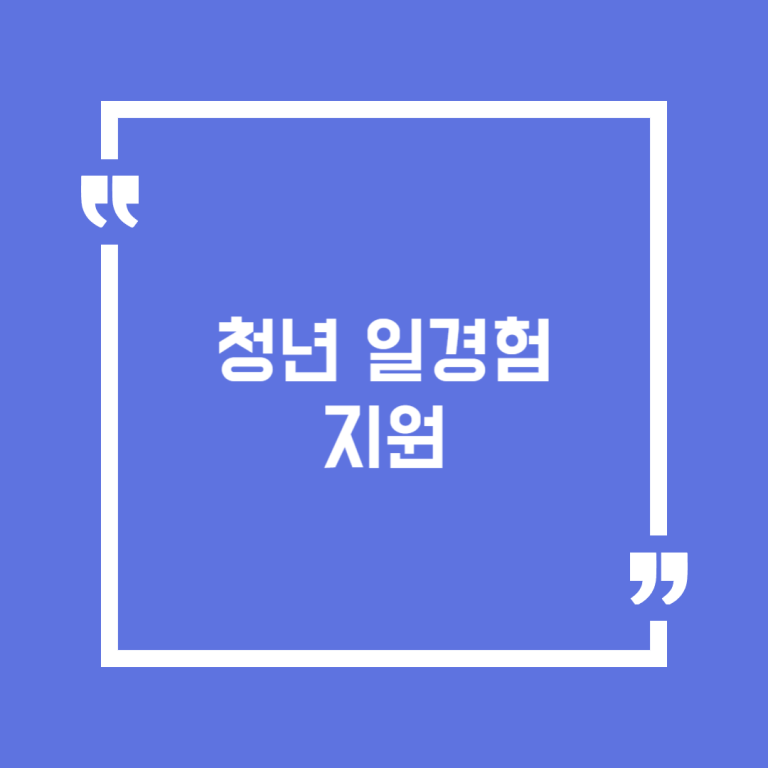 청년 일경험 지원