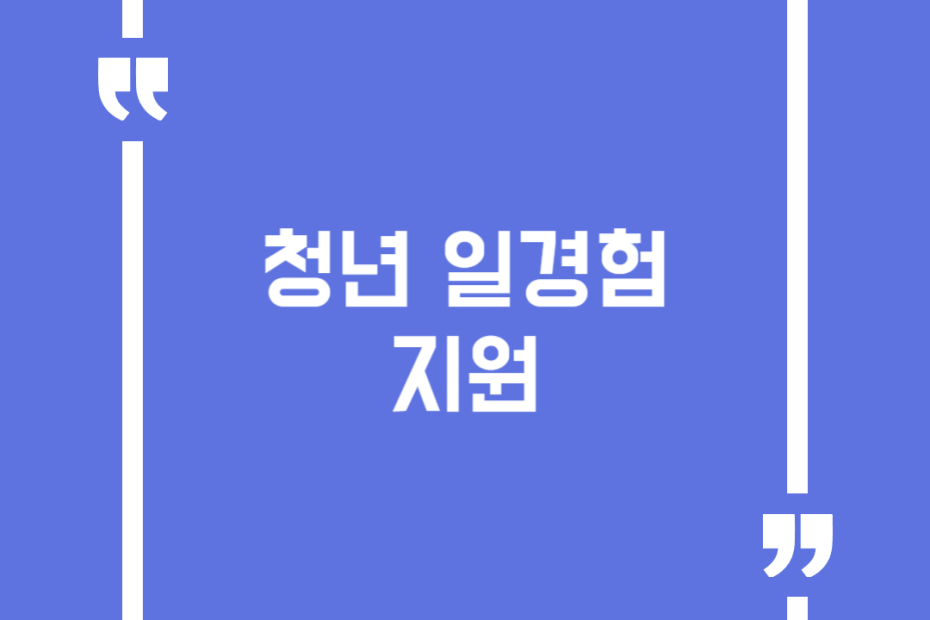 청년 일경험 지원