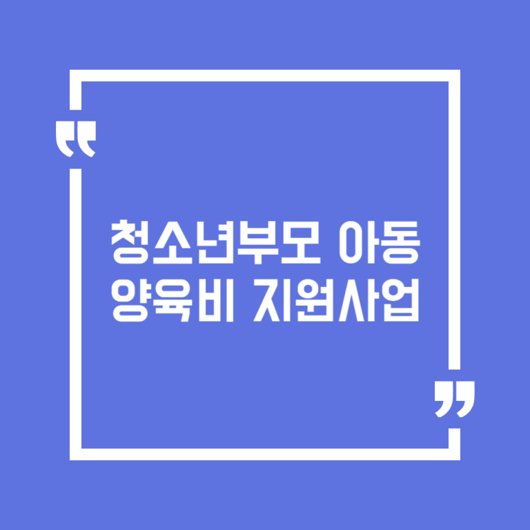 청소년부모 아동양육비 지원사업