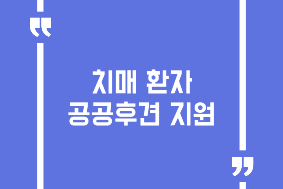 치매 환자 공공후견 지원