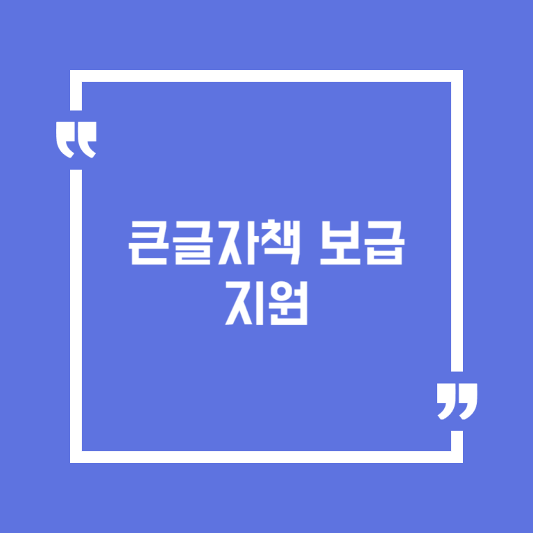 큰글자책 보급 지원