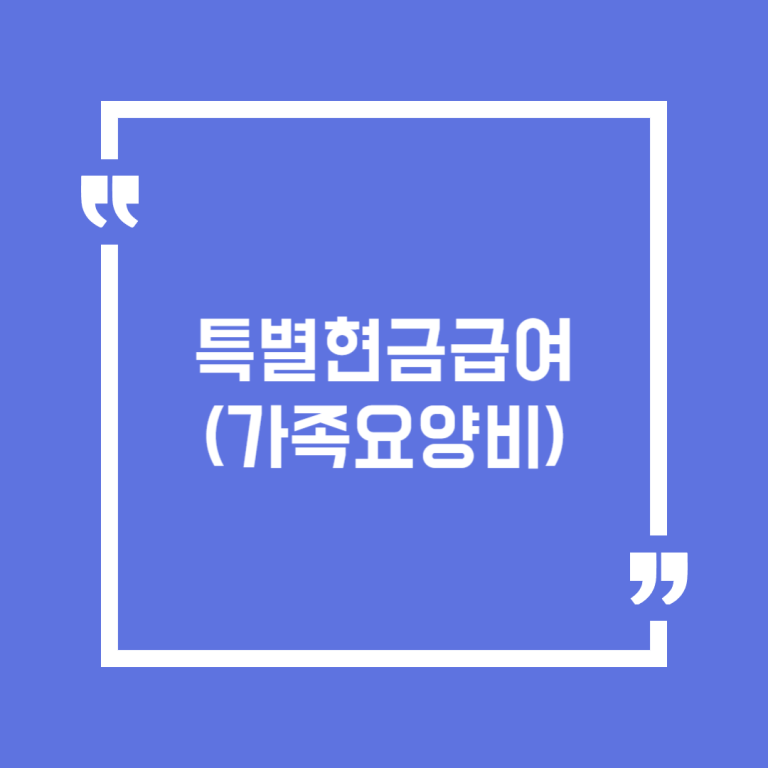 특별현금급여(가족요양비)