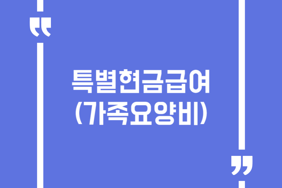 특별현금급여(가족요양비)