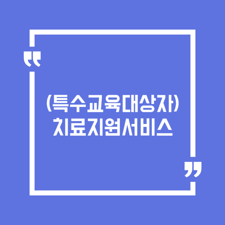 (특수교육대상자) 치료지원서비스