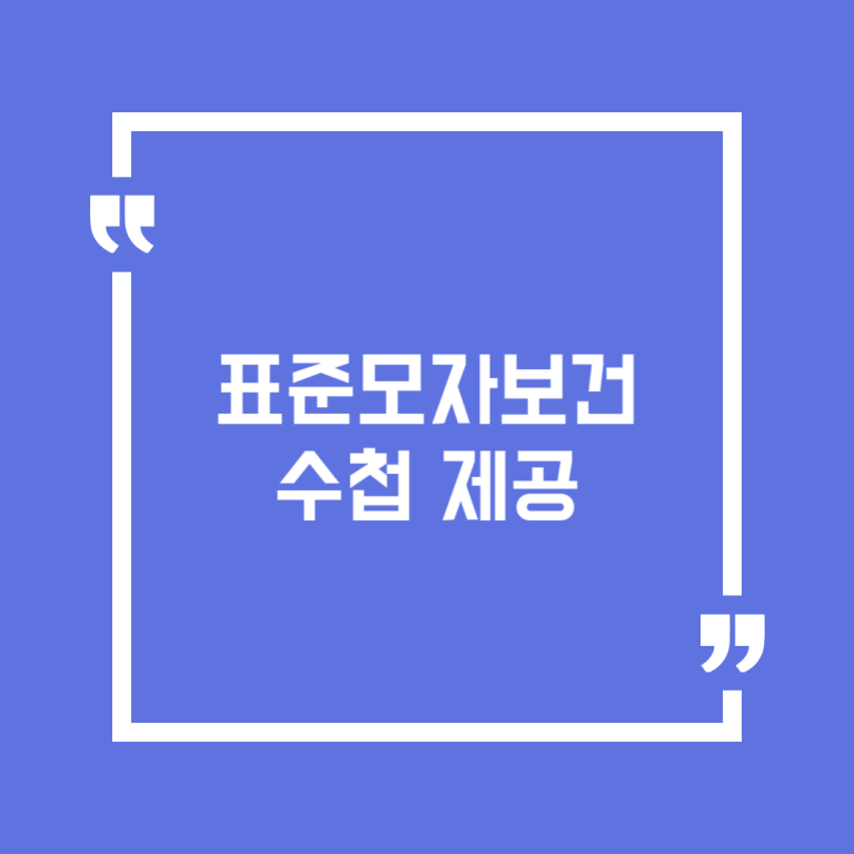 표준모자보건수첩 제공