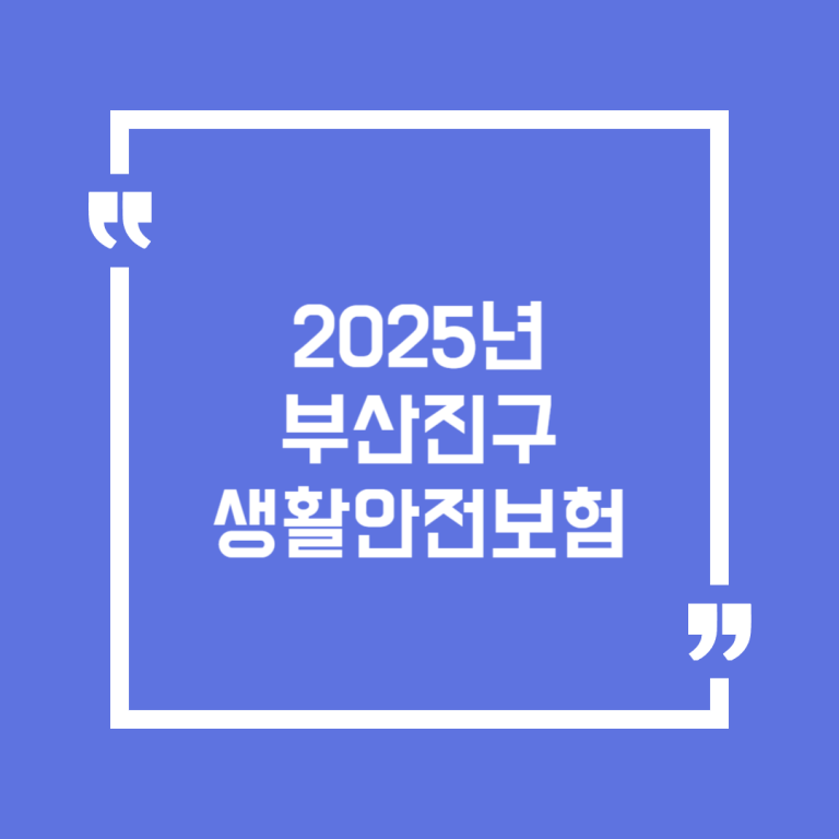 2025년 부산진구 생활안전보험
