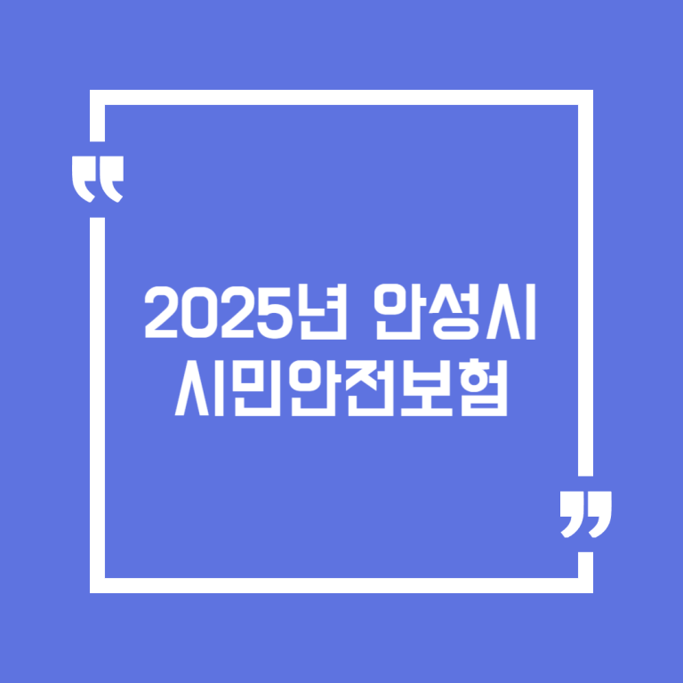 2025년 안성시 시민안전보험