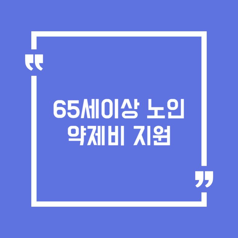 65세이상 노인 약제비 지원