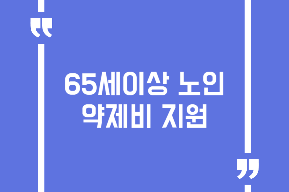 65세이상 노인 약제비 지원