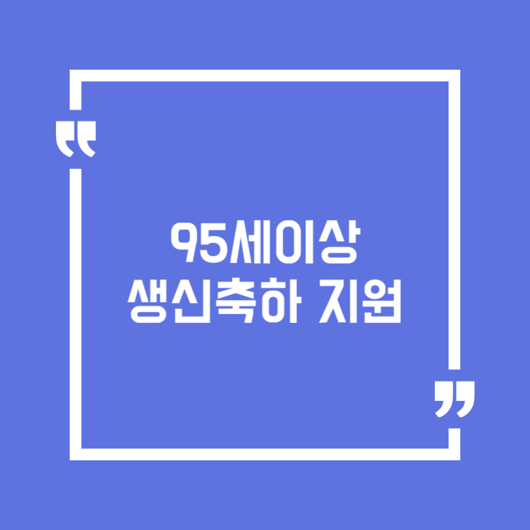 95세이상 생신축하 지원