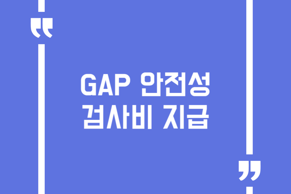 GAP 안전성 검사비 지급
