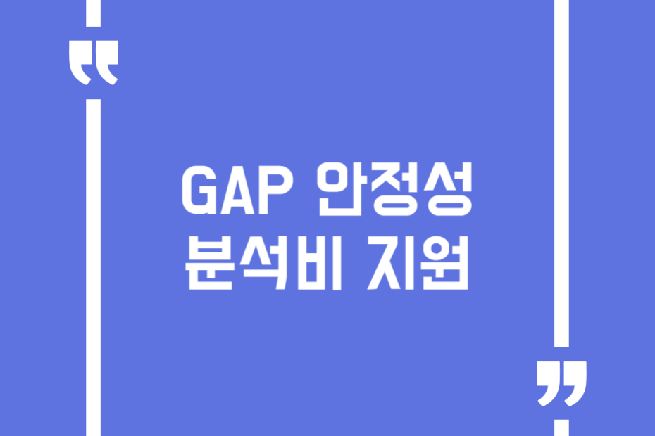 GAP 안정성 분석비 지원