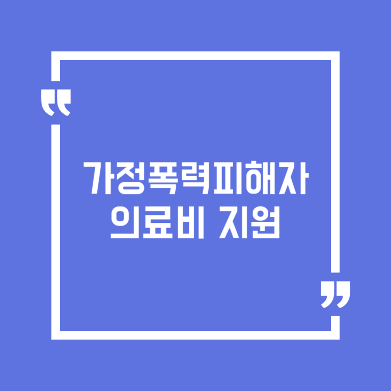 가정폭력피해자 의료비 지원