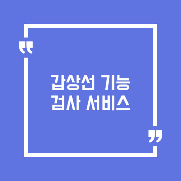 갑상선 기능 검사 서비스