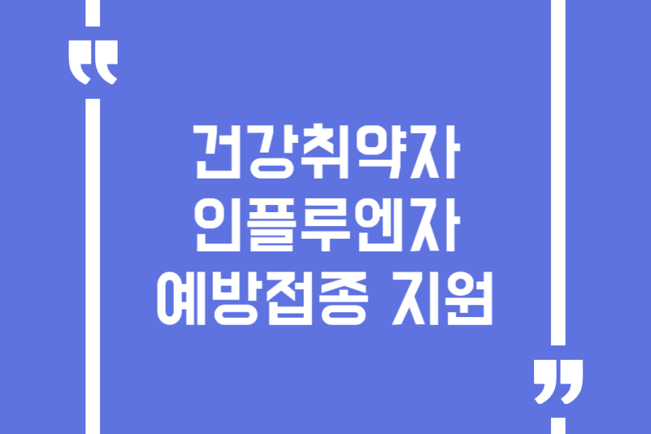 건강취약자 인플루엔자 예방접종 지원