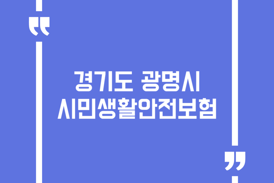 경기도 광명시 시민생활안전보험