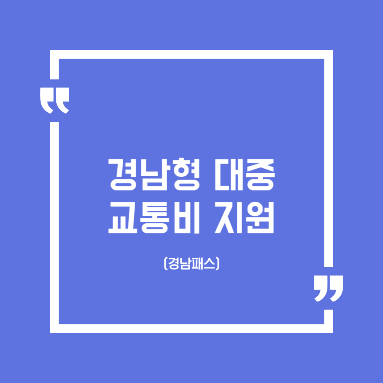 경남형 대중교통비 지원(경남패스)