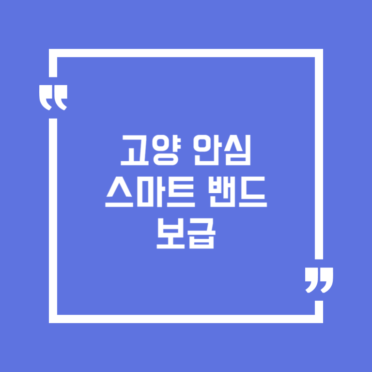 고양 안심 스마트 밴드 보급