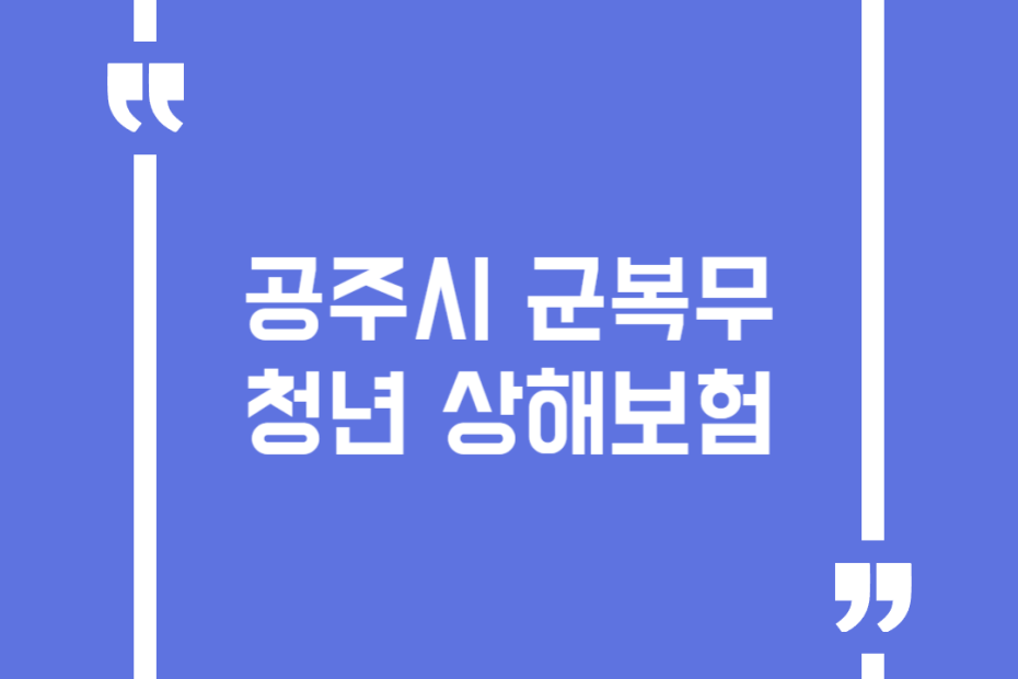 공주시 군복무 청년 상해보험