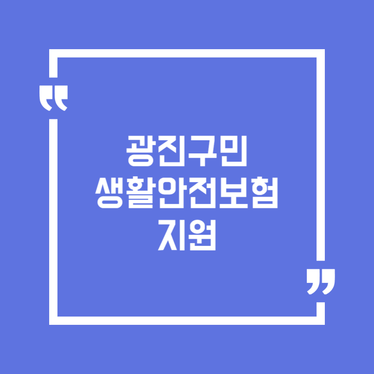 광진구민 생활안전보험 지원