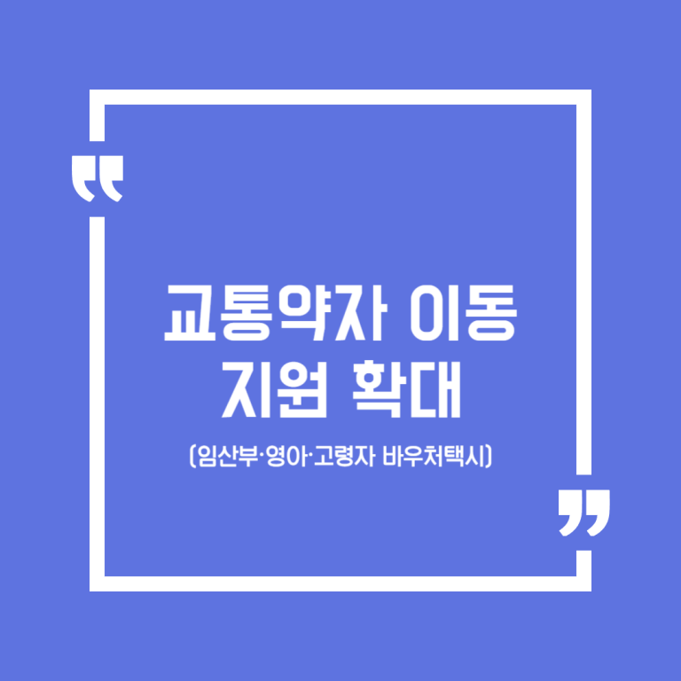 교통약자 이동지원 확대(임산부·영아·고령자 바우처택시)