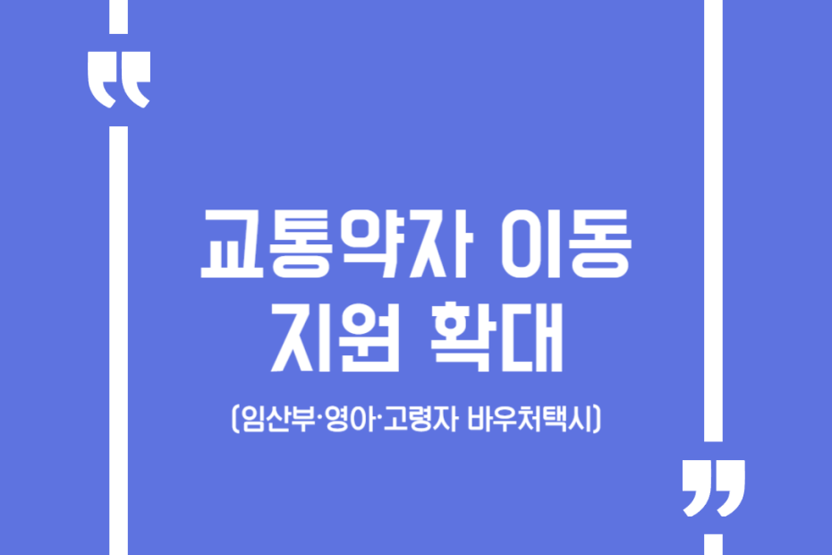 교통약자 이동지원 확대(임산부·영아·고령자 바우처택시)