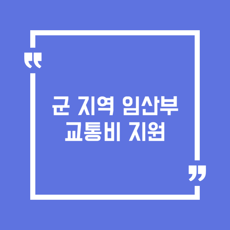 군 지역 임산부 교통비 지원