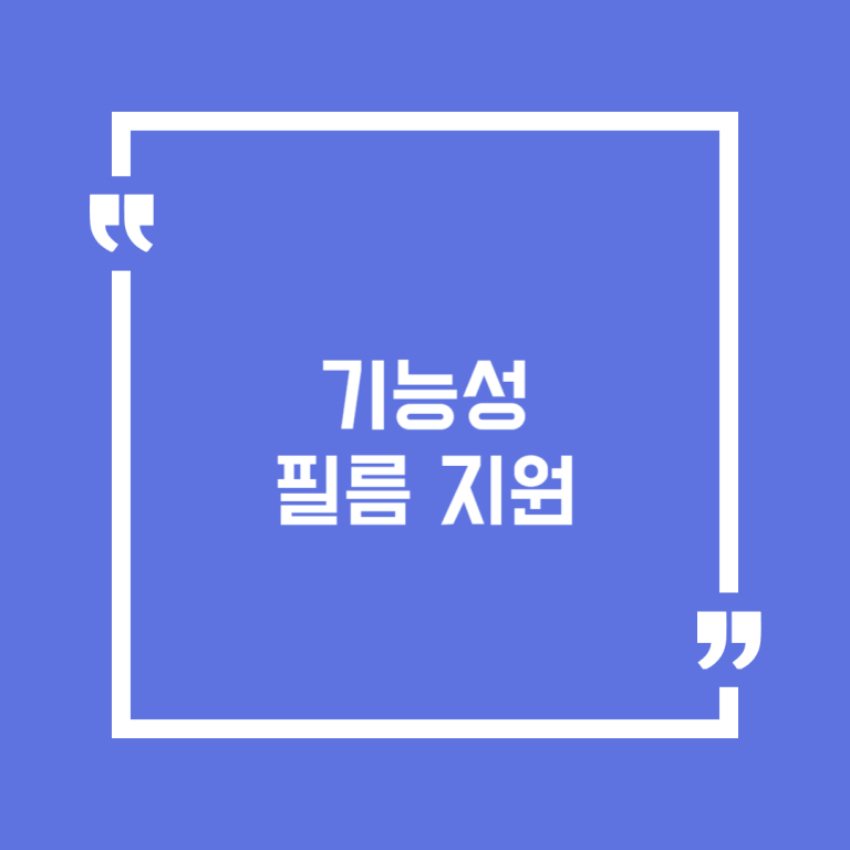 기능성 필름 지원