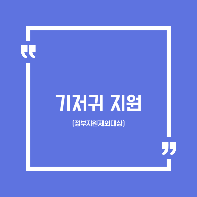 기저귀 지원(정부지원제외대상)