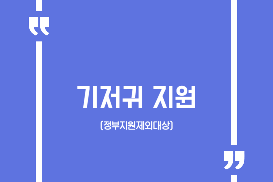 기저귀 지원(정부지원제외대상)