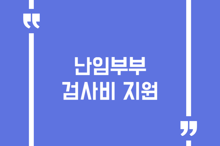 난임부부 검사비 지원