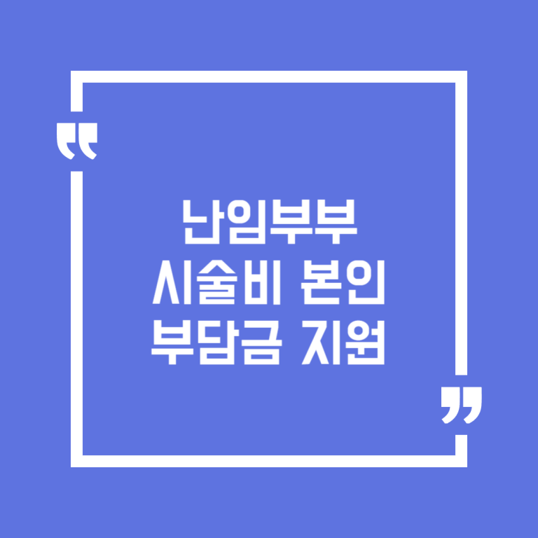 난임부부 시술비 본인부담금 지원