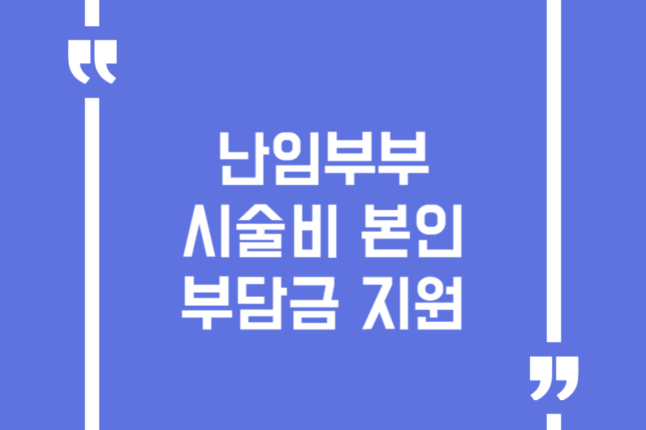 난임부부 시술비 본인부담금 지원