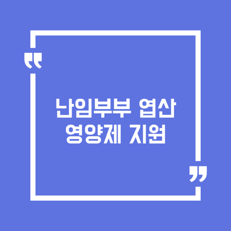 난임부부 엽산 영양제 지원