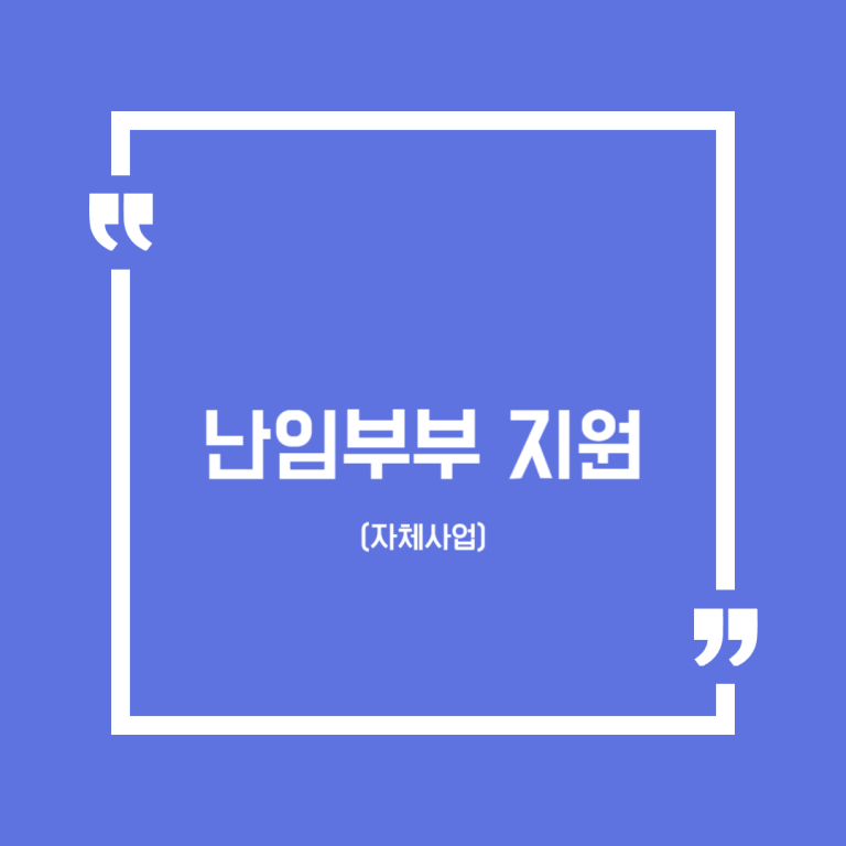 난임부부 지원(자체사업)